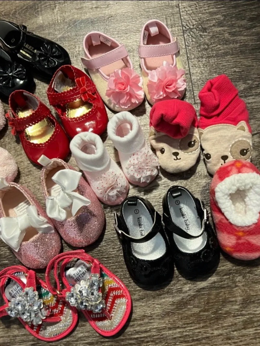 Assorted Baby Girls Shoe Lot - Pink, Red, Black, Cream